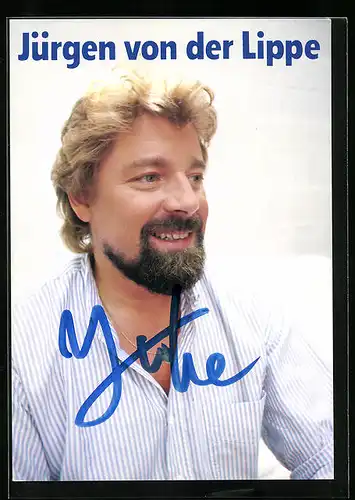 AK Musiker Jürgen von der Lippe mit Bart, original Autograph