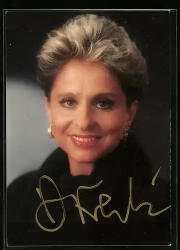 AK Musikerin Dagmar Frederic im Porträt, original Autograph