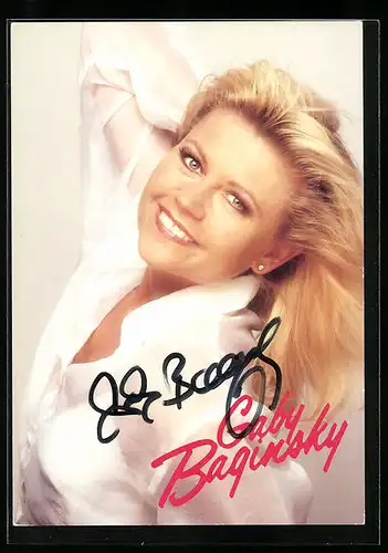 AK Musikerin Gaby Baginsky im Porträt, original Autograph
