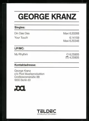 AK Musiker George Kranz vor roter Kachelwand, original Autograph