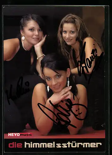 AK Musikerinnen der Gruppe Die Himmelsstürmer, original Autograph