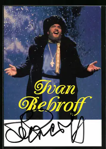 AK Musiker Ivan Rebroff bei einem Auftritt, original Autograph