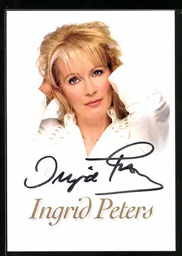 AK Musikerin Ingrid Peters, original Autograph