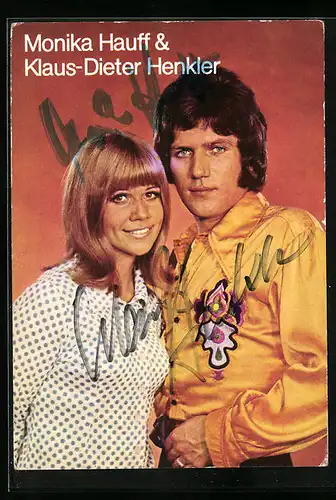 AK Musiker Monika Hauff und Klaus-Dieter Henkler, original Autograph