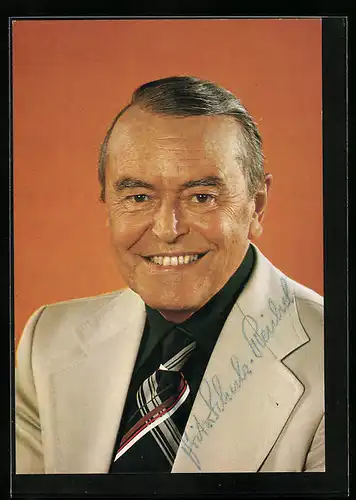 AK Musiker Fritz Schulz-Reichel mit Anzug und Krawatte, original Autograph