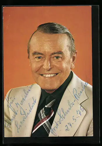 AK Musiker Fritz Schulz-Reichel im Porträt, original Autograph