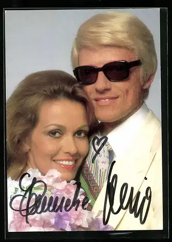 AK Musiker Heino mit seiner Frau Hannelore, original Autograph