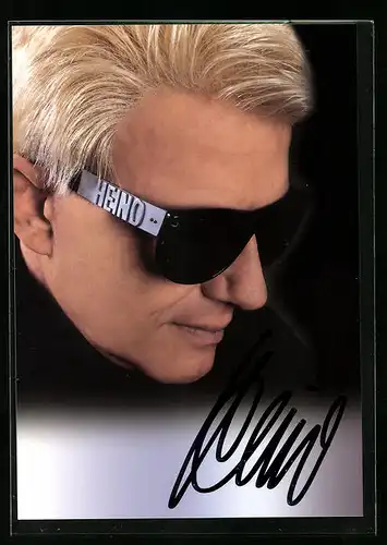 AK Musiker Heino im Porträt, original Autograph