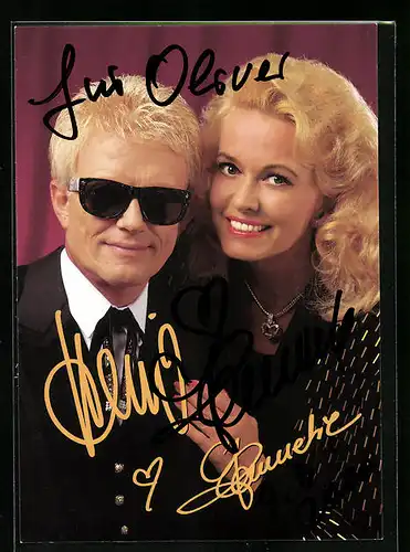 AK Musiker Heino mit seiner Frau Hannelore, original Autograph