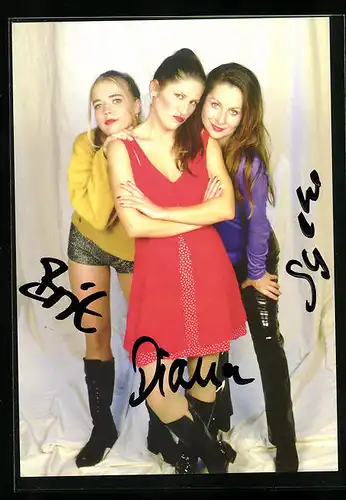 AK Musikerinnen der Gruppe Nimm 3, original Autograph