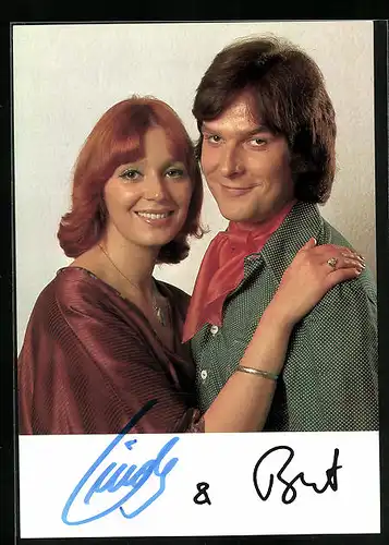 AK Musiker des Duos Cindy und Bert, original Autograph