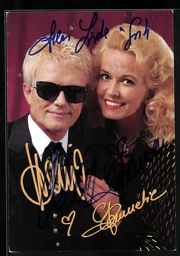 AK Musiker Heino mit seiner Frau Hannelore, original Autograph