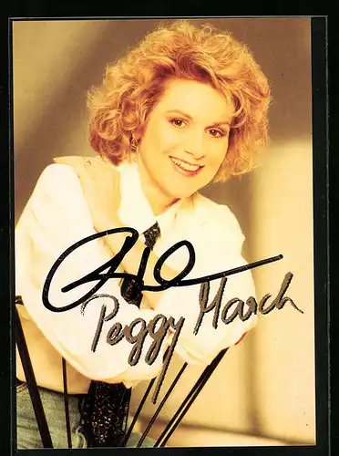 AK Musikerin Peggy March, original Autograph