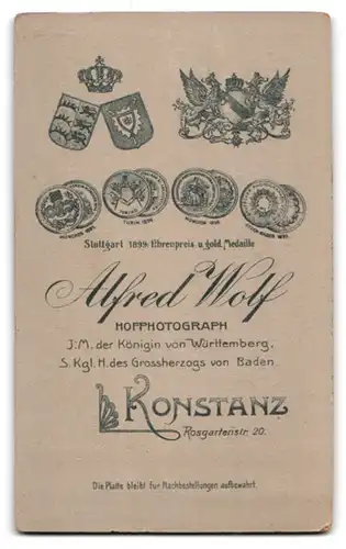 Fotografie Alfred Wolf, Konstanz, Rosgartenstr. 20, Gutbürgerlicher Herr mit Schnurrbart