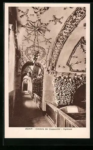 AK Roma, Cimitero dei Cappuccini, Ingresso, Gang mit Totenköpfen