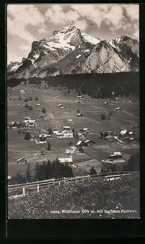 AK Wildhaus, Panorama mit Kurhaus Rösliwies