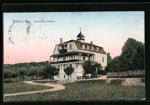 AK Rötha i. Sa., Gasthaus Obstweinschänke