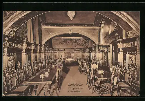 AK Bremen, Gasthaus Ratskeller, Kaiserzimmer