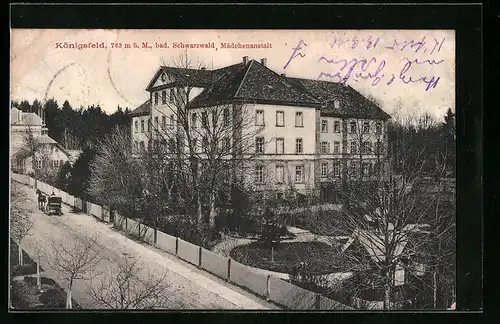 AK Königsfeld /Schwarzw., Mädchenanstalt mit Anlagen und Strasse