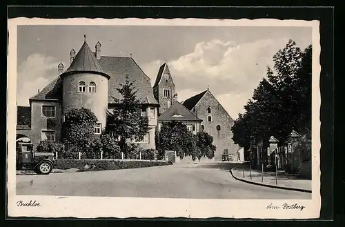 AK Buchloe, Turmvilla und Kirche am Postberg