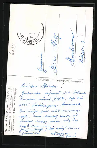 AK Kirch-Brombach i. O., Metzgerei und Pension Georg Emig