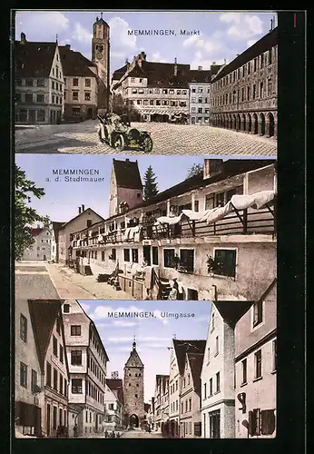AK Memmingen, Markt, Stadtmauer, Ulmgasse