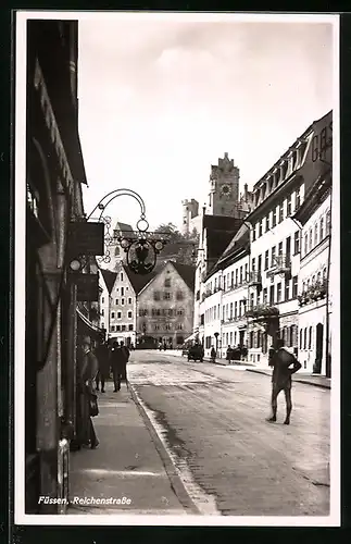 AK Füssen, Blick auf die Reichenstrasse