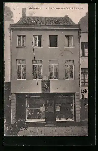 AK Düsseldorf, Geburtshaus von Heinrich Heine mit Geschäft