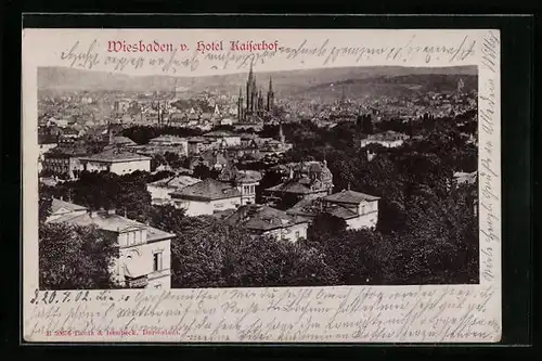 AK Wiesbaden, Blick v. Hotel Kaiserhof