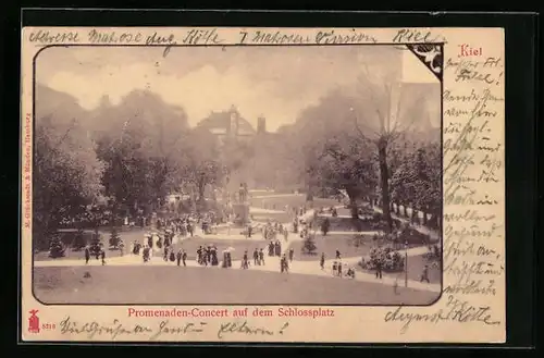 AK Kiel, Promenaden-Concert auf dem Schlossplatz