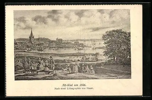 AK Alt-Kiel, Ortspartie mit See und Schiffen