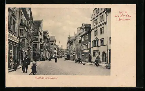 AK Lindau i. Bodensee, Blick auf die Maximilianstrasse