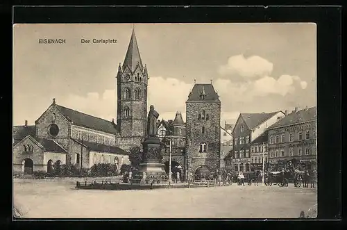 AK Eisenach, Carlsplatz mit Kirche