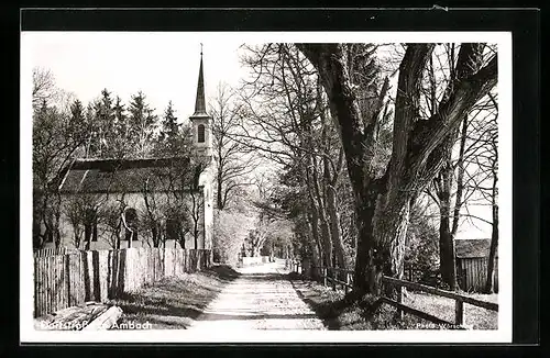 AK Ambach, Dorfstrasse mit Kirche