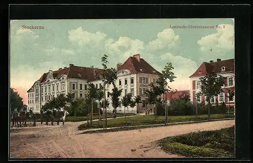 AK Stockerau, Landwehr-Ulanenkaserne No. 5, Strassenansicht