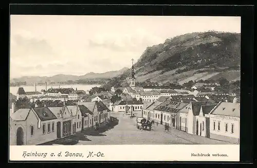 AK Haunburg /Donau, Teilansicht mit Otts Bäckerei und Wasserblick