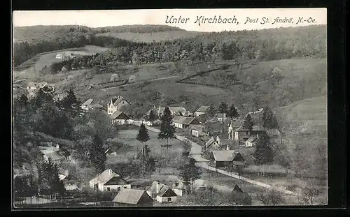 AK Unter Kirchbach bei St. Andrä, Ortsansicht aus der Vogelschau
