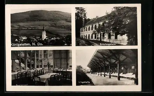 AK Königstetten, Ortsansicht, Erholungsheim mit Liegehalle und Speisesaal