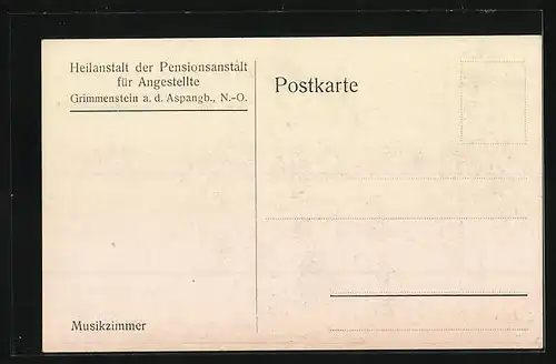 AK Grimmenstein /Aspangb., Heilanstalt der Pensionsanstalt für Angestellte, Musikzimmer