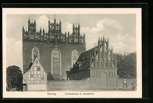 AK Danzig, Trinitatiskirche m. Kanzelhaus