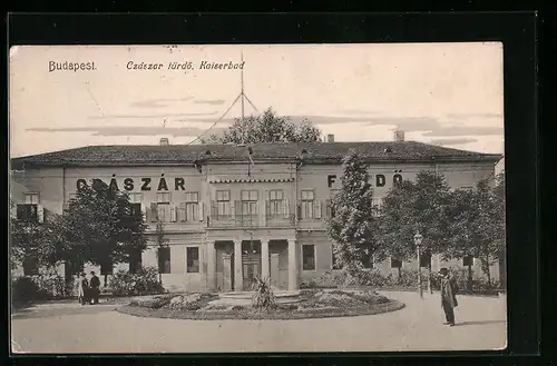 AK Budapest, Kaiserbad mit Anlagen