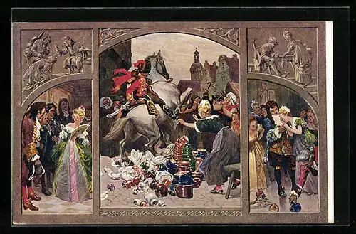 Künstler-AK Paul Hey: Märchen König Drosselbart