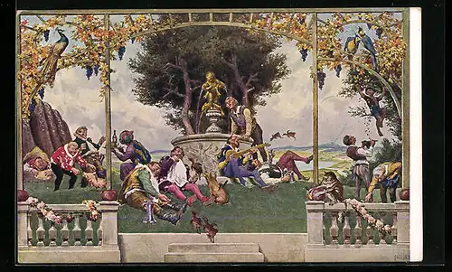 Künstler-AK Paul Hey: Märchen Schlaraffenland