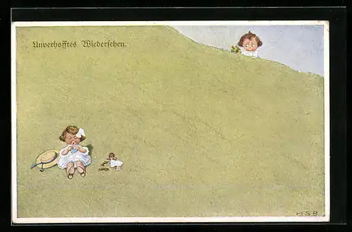 Künstler-AK H.S.B.: Unverhofftes Wiedersehen