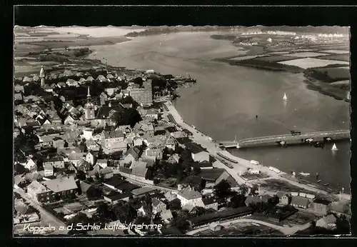 AK Kappeln, Ortsansicht vom Flugzeug aus gesehen