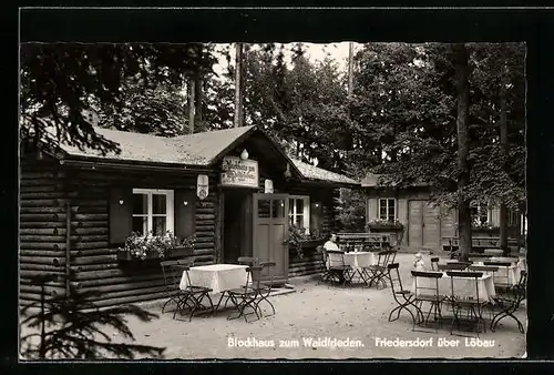AK Friedersdorf, Gasthaus Blockhaus zum Waldfrieden
