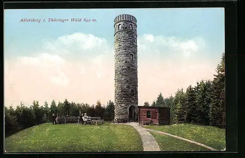AK Adlersberg i. Thür. Wald, Gäste am alten Turm