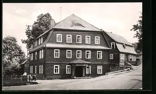 AK Schmiedefeld am Rennsteig, das Hotel Thüringer Hof, das FDGB Vertragsheim