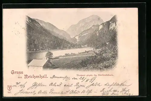 AK Reichenhall, Blick auf den Thumsee gegen das Ristfeuchthorn