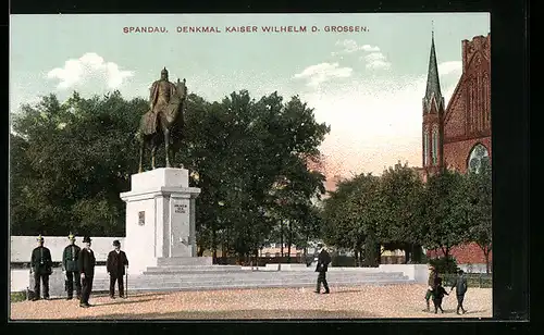 AK Spandau, das Denkmal Kaiser Wilhelm d. Grossen